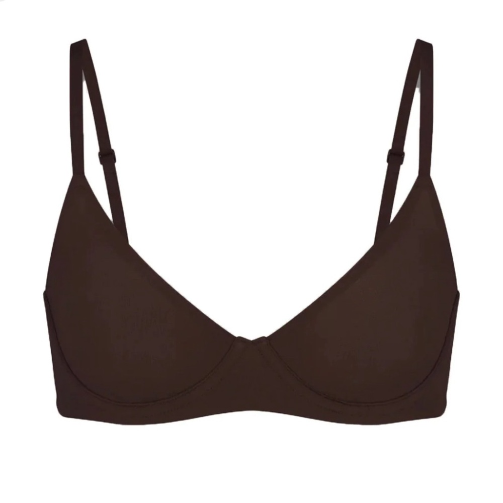 SKIMS Unlined Demi Bra in Esspresso